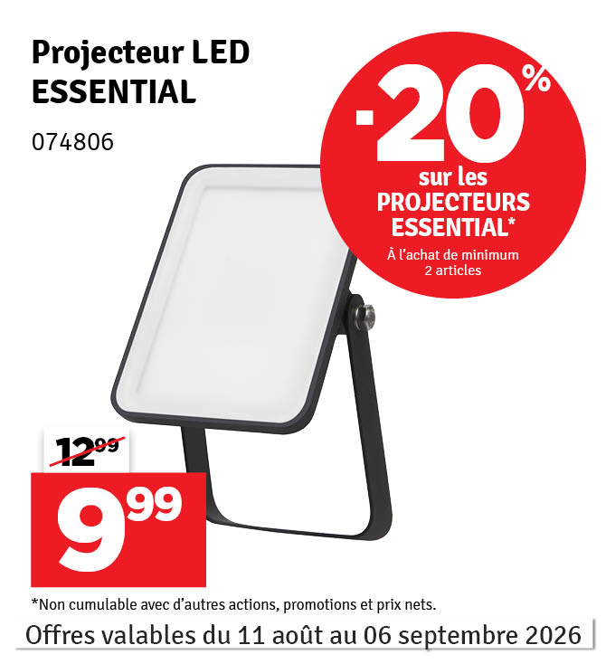 Projecteur extérieur LED Essential noir 900 lm 10 W LEDVANCE